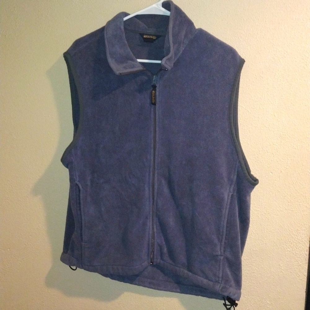 Blue Gray Woolrich Men's Fleece Zip up Vest L